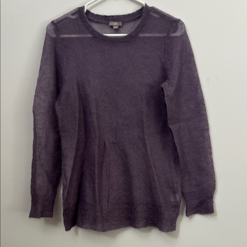 JJill Lilac Sheer Knit Sweater